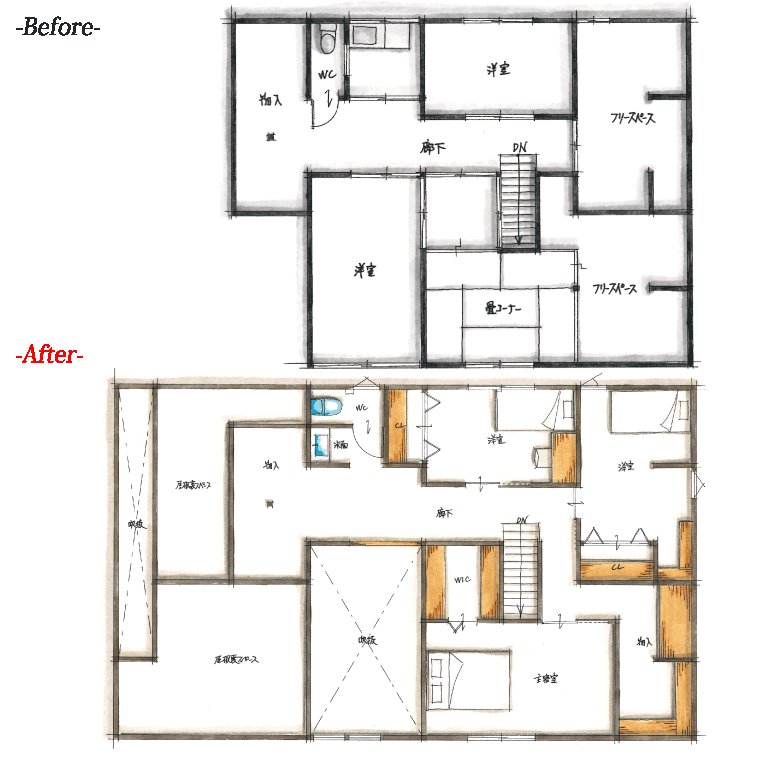 戸建リノベ間取図