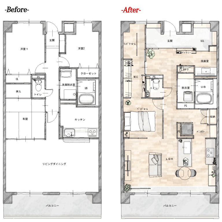 マンションリノベ間取図