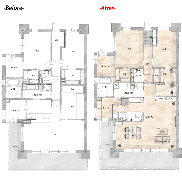 マンションリノベ間取図